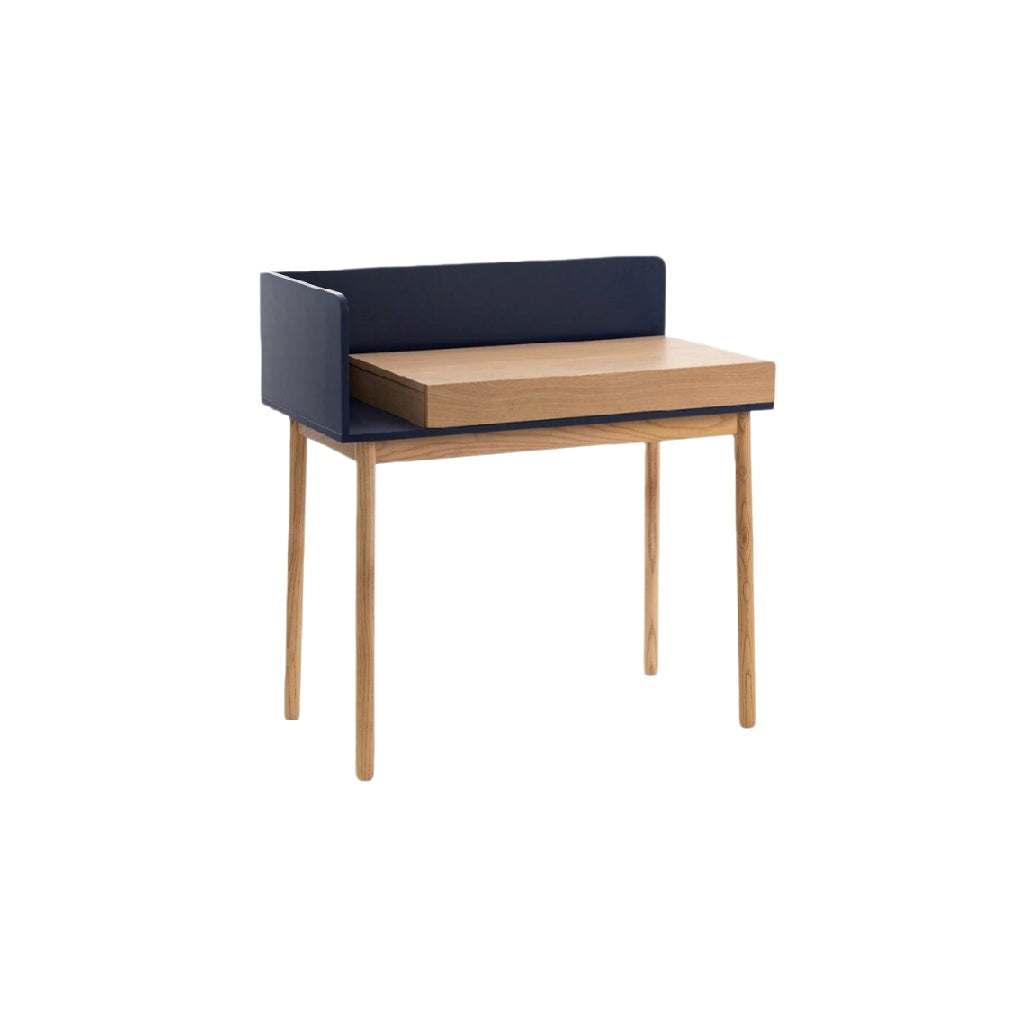 Table de bureau avec tiroir pour espace de travail en bois et tissu - 80 x 50 x 70